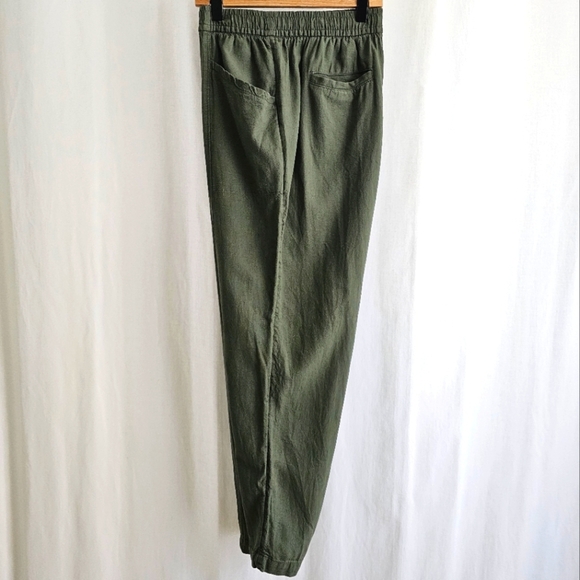 Old Navy Womens Linen Blend Ankle Pants - Olive Green - Picture 8 of 16